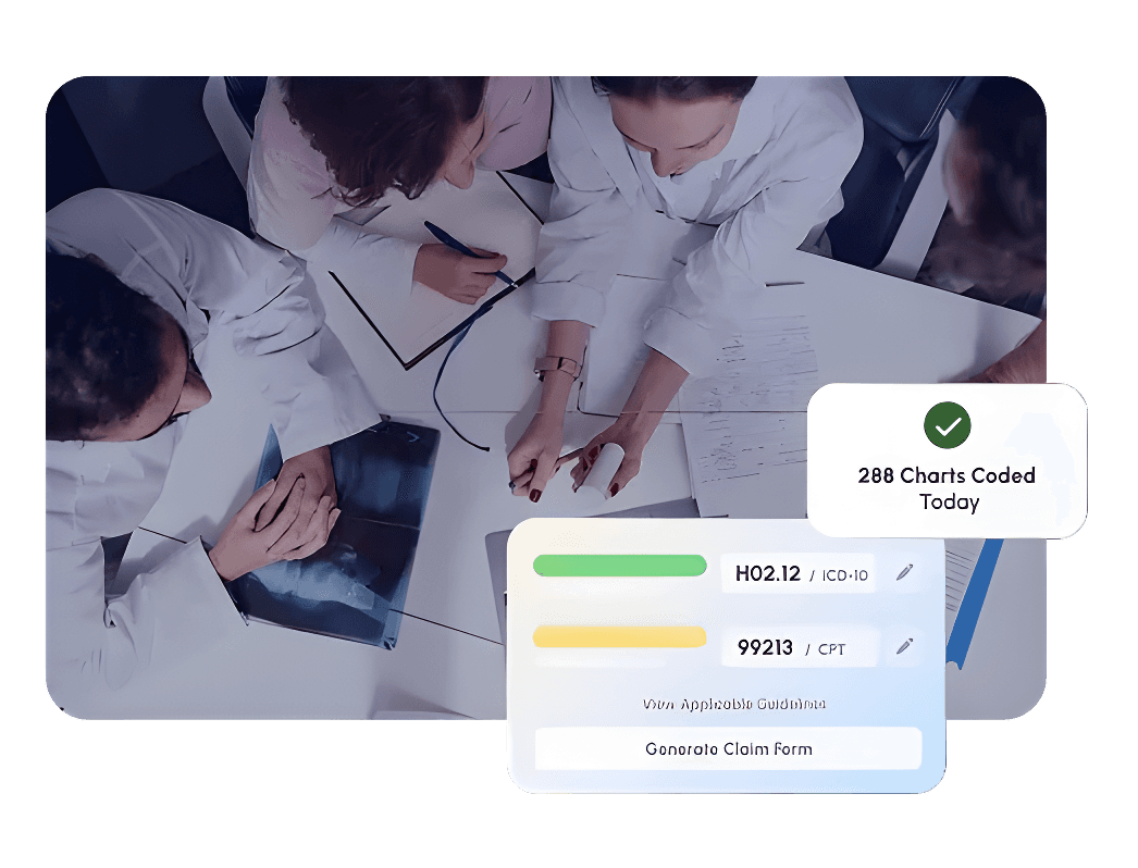 AI medical coding software that reduces workload and improves team productivity.